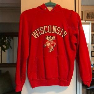 Vintage Red Wisconsin Hoodie